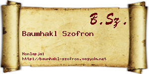 Baumhakl Szofron névjegykártya